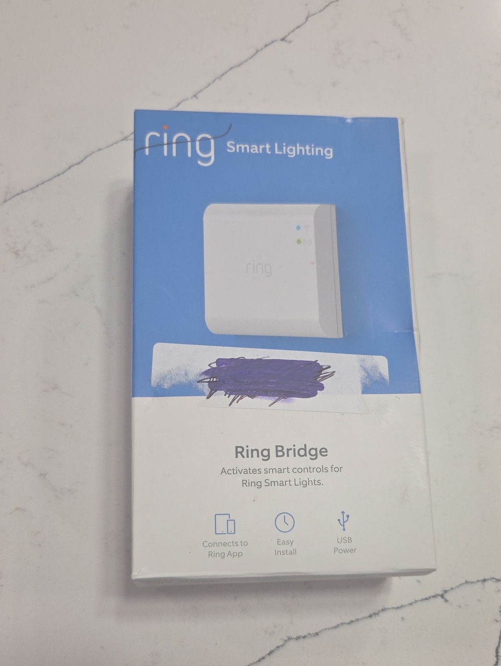 Ring Smart Lighting Bridge - White with Blue Box New In Box